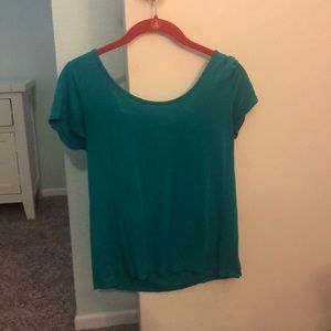 Green Top by Pink Rose w/ Crisscrossed Back